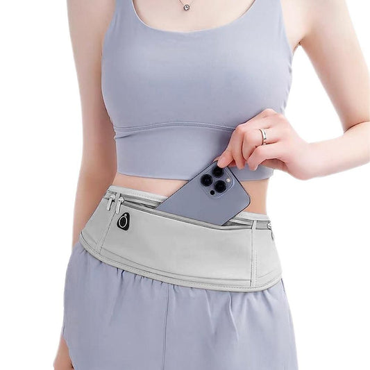 Running Belt Waist Pack Ultra Light Water Resistant Fitness Belt Waist Bag Light Gray V1308-DSZKI-215-1
