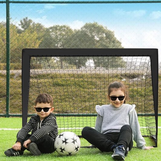 Portable Soccer Goal Net Quick Set-up Training Equipment for Backyard Soccer Black V1308-DSZKI-259-1