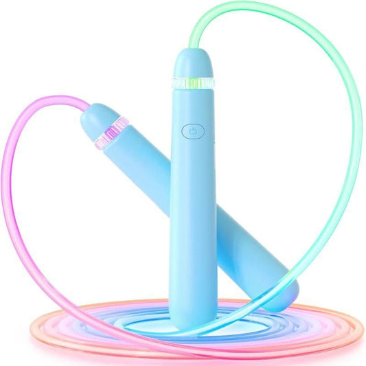 LED Light-Up Jump Rope for Boys Girls - Adjustable Glow-in-the-Dark Skipping Rope Black V1308-DSZKI-334-1