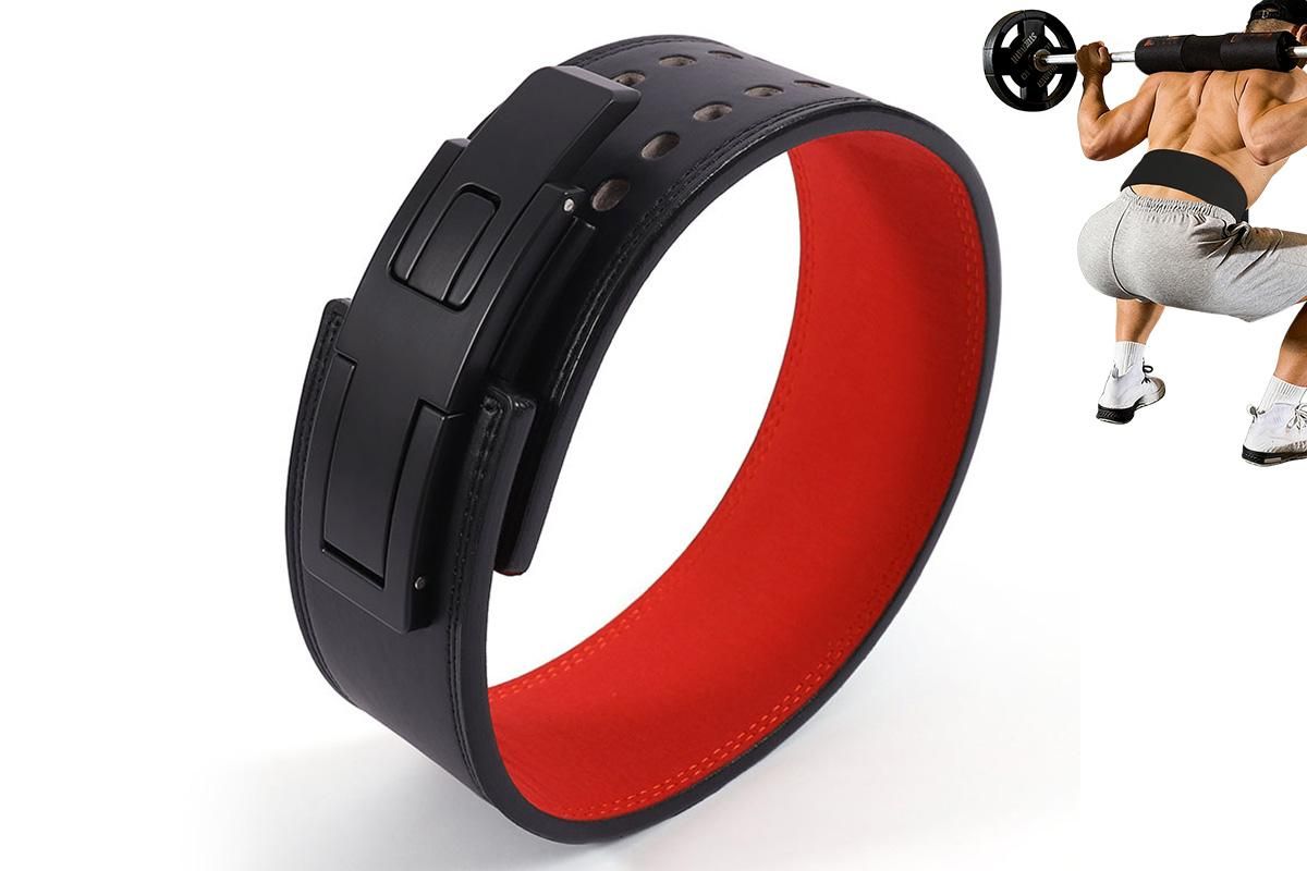 Professional Powerlifting Belt for Squat Deadlift-Red M V1308-DSZKI-358-2