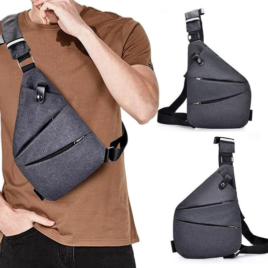 Anti Theft Sling Bag Oxford Cloth Chest Shoulder Bag Travel Crossbody Pack - Right V1308-DSZKI-390-2