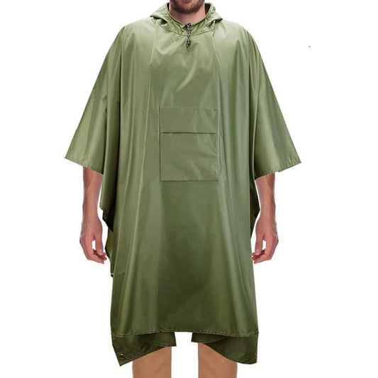 3 in 1 Portable Rain Poncho Waterproof Lightweight Emergency Raincoat with Pocket - Army Green V1308-DSZKI-398-3