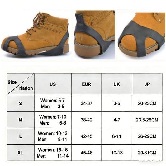 Winter Ice Cleats Snow Shoe Grips Anti-Slip Covers Outdoor Climbing Hiking (M) V1308-DSZKI-404-2