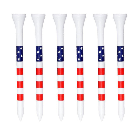 Colorful Striped Golf Tees Bamboo Golf Pegs Durable Tee Holder for Training and Practice 70mm/83mm-White V1308-DSZKI-465