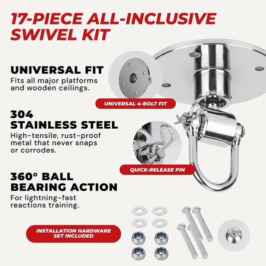 3PCS Heavy Duty Speed Bag Mount Hardware Set with Quick Release Pin Boxing Accessories Silver V1308-DSZKI-473-3