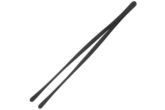 2 Pack 30cm BBQ Tongs Stainless Steel Round and Straight Head for Grilling Cooking - Black V1308-DSZKI-50-2
