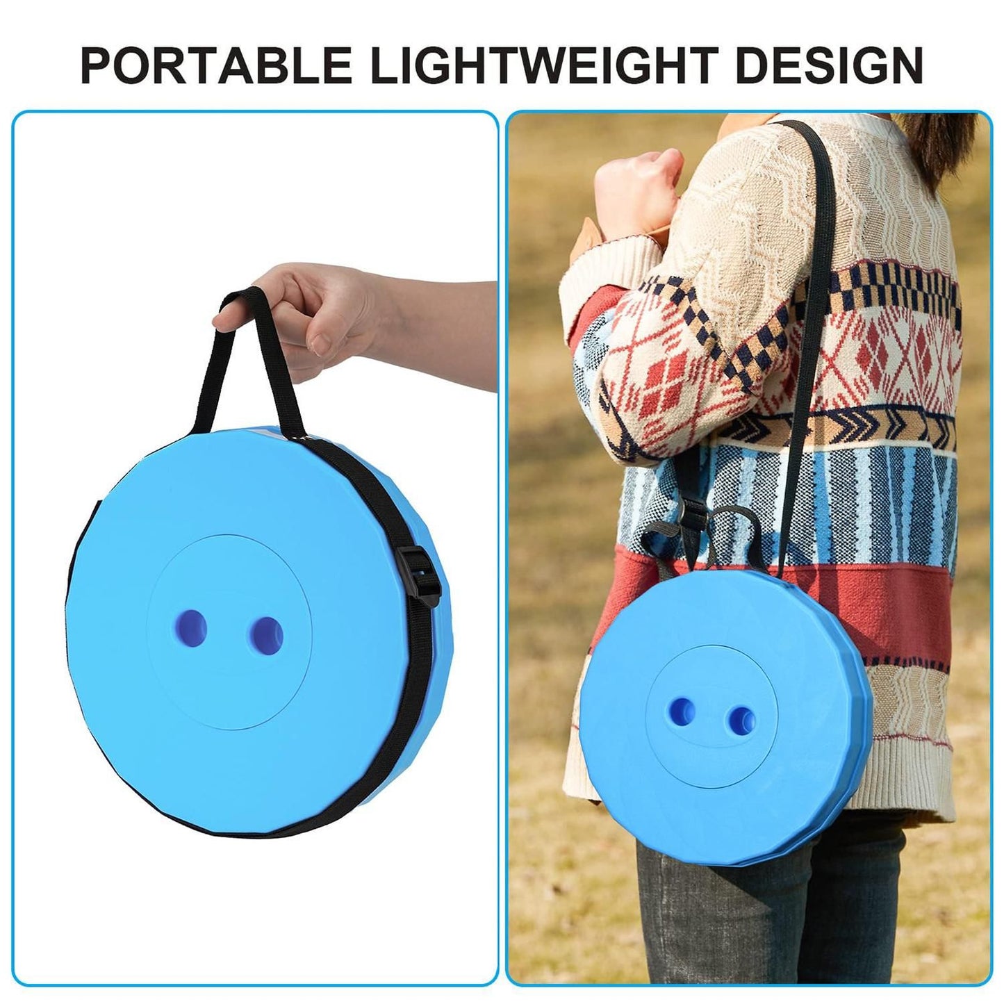 Portable Telescopic Folding Stool Adjustable Height Plastic Camp Chair for Hiking Fishing Colorful V1308-DSZKI-503
