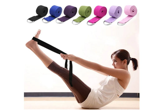 Sport Yoga Stretch Strap D-Ring Belt Gym Waist Leg Fitness 180Cm Adjustable Belt Pink V1308-DSZKI-536-1