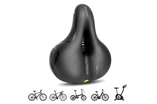 Air Cushion Shock Absorbing Mountain Bike Saddle Seat - Yellow V1308-DSZKI-56-1