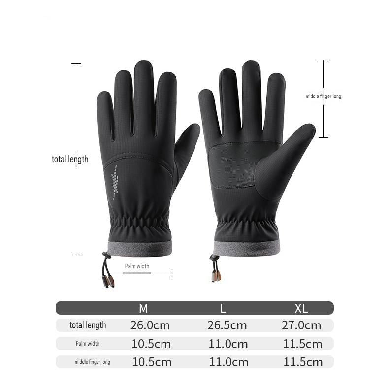 Ski Gloves Waterproof Touchscreen Winter Thermal Gloves Men Black L V1308-DSZKI-627-2