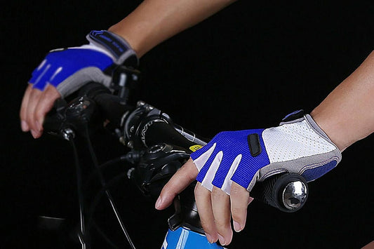 1 Pair Cycling Half Finger Bike Gloves With Anti Slip Pad For Unisex - Blue & L V1308-DSZKI-74-4