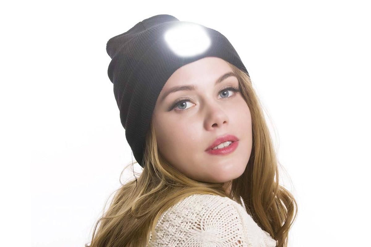LED Beanie Hat USB Rechargeable LED Light Hat Winter Warm Knitted Hat Camping Workwear Hat with LED Light V1308-DSZKI-8-2