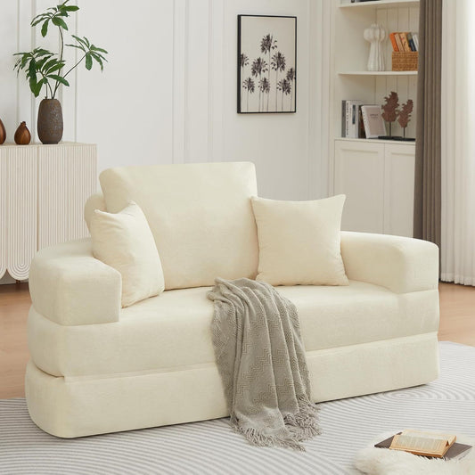 Multifunctional Round convertible Sofa Bed(Compressed Packaging) - Beige V1316-W2353P426564