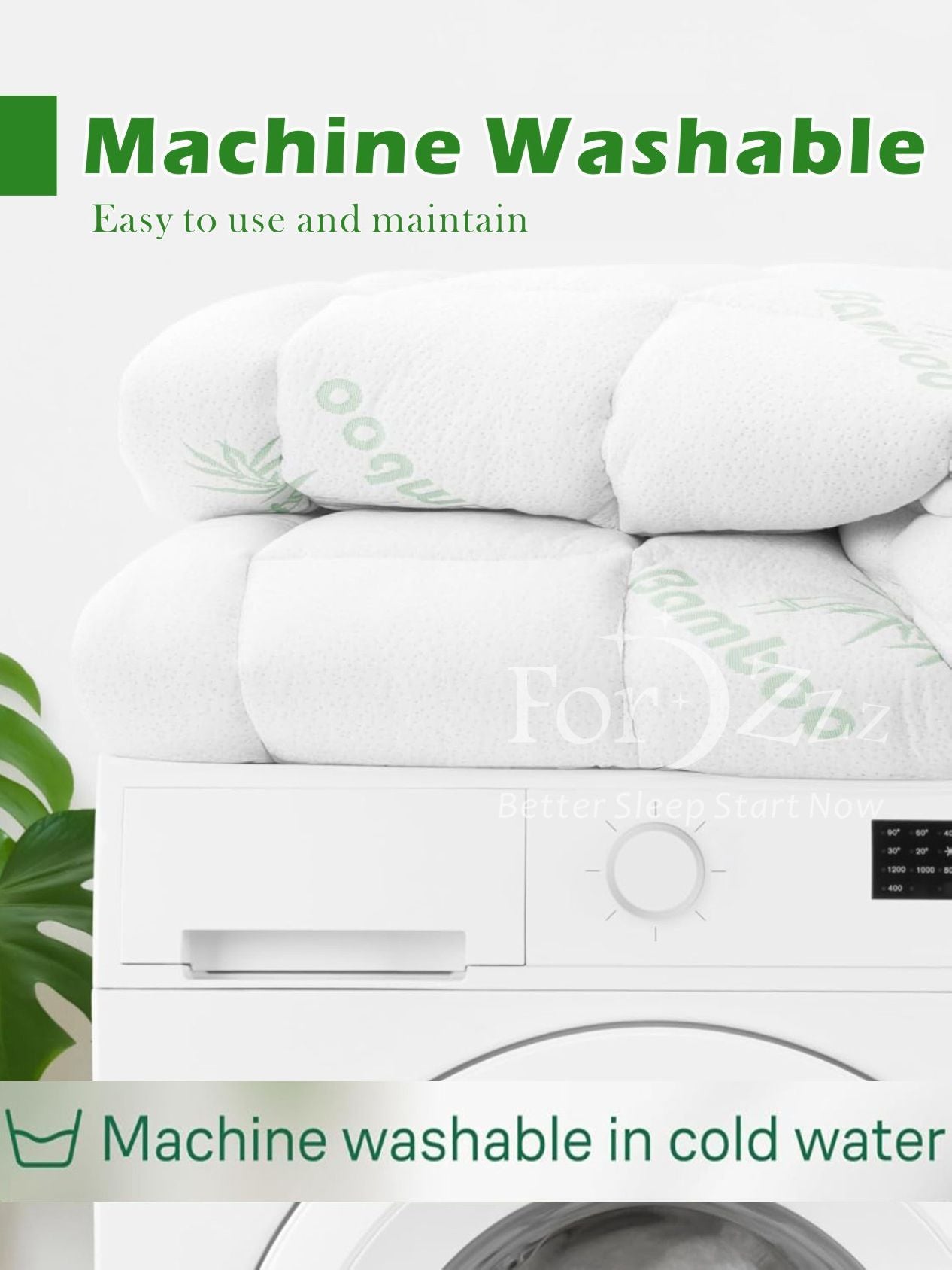 800GSM Mattress Topper Viscose Derived from Bamboo, Thick Pillowtop Fitted Mattress Cover with 45cm Deep Skirt - Machine Washable Hypoallergenic(King Single,Green)