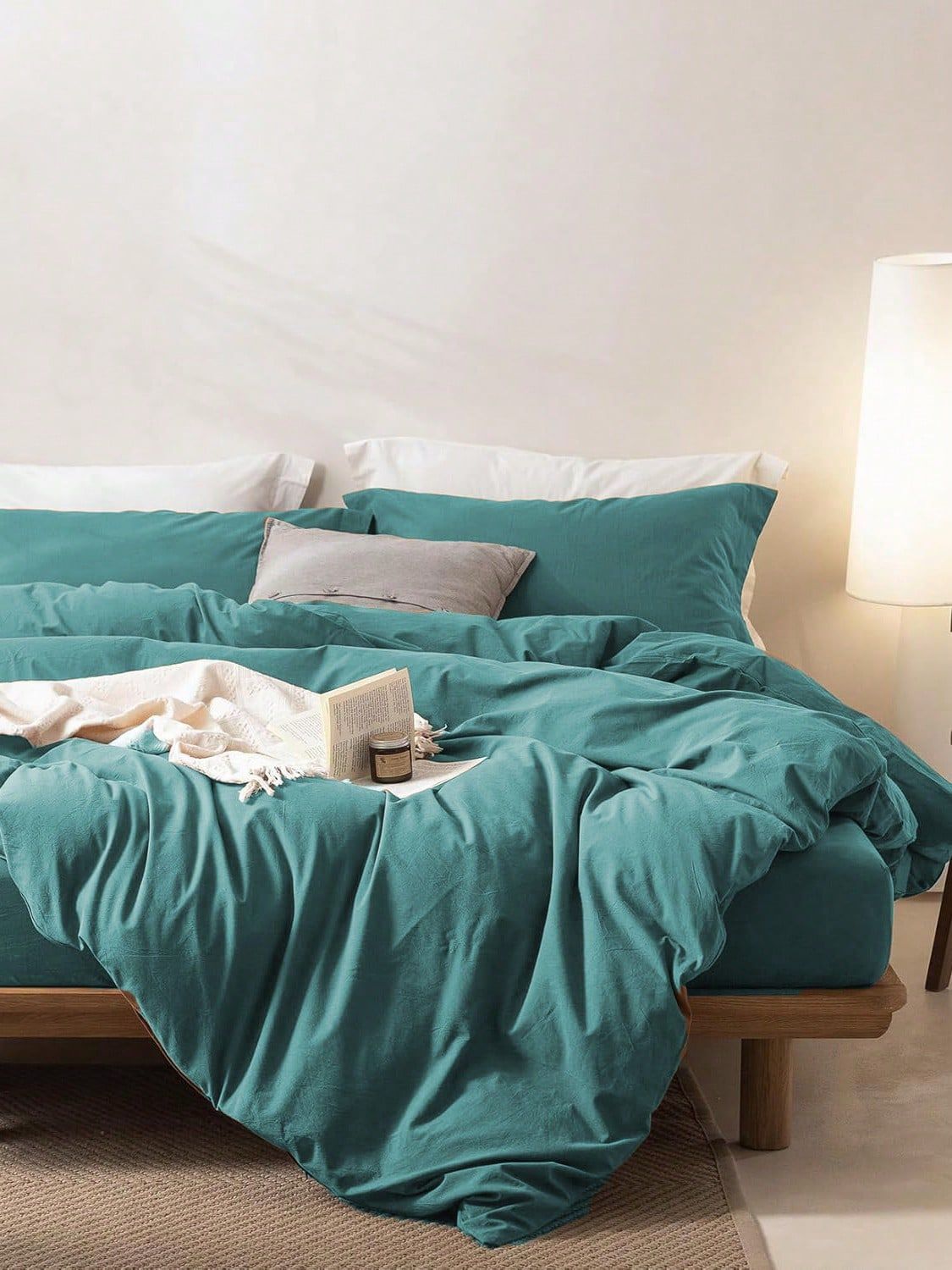 Hotel Soft Microfiber Duvet Cover Set-2000TC Quilt Cover Set & Pillowcases -1 Donna Cover Zipper Closure & 1 x Pillowcases-Breathable Bedding - Wrinkle, Fade, Stain Resistant(Biscay blue,Double)