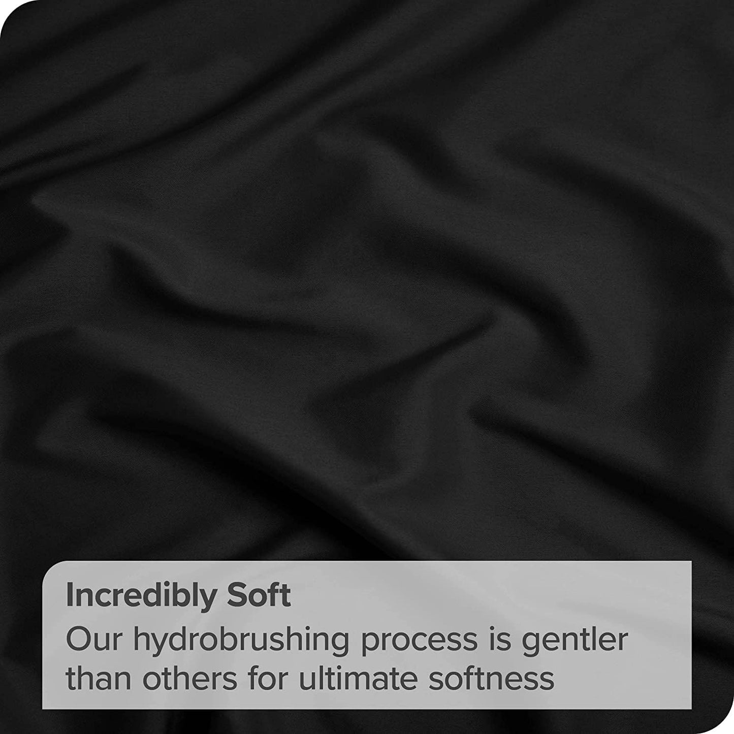Hotel Quality Fitted Sheet - 1 Piece Fitted Sheet -Breathable Bedding - Wrinkle, Fade, Stain Resistant- 16inch/40cm Deep Pocket Fitted Bed Sheet-Wrinkle and Fade Resistant,(Black,King Single)