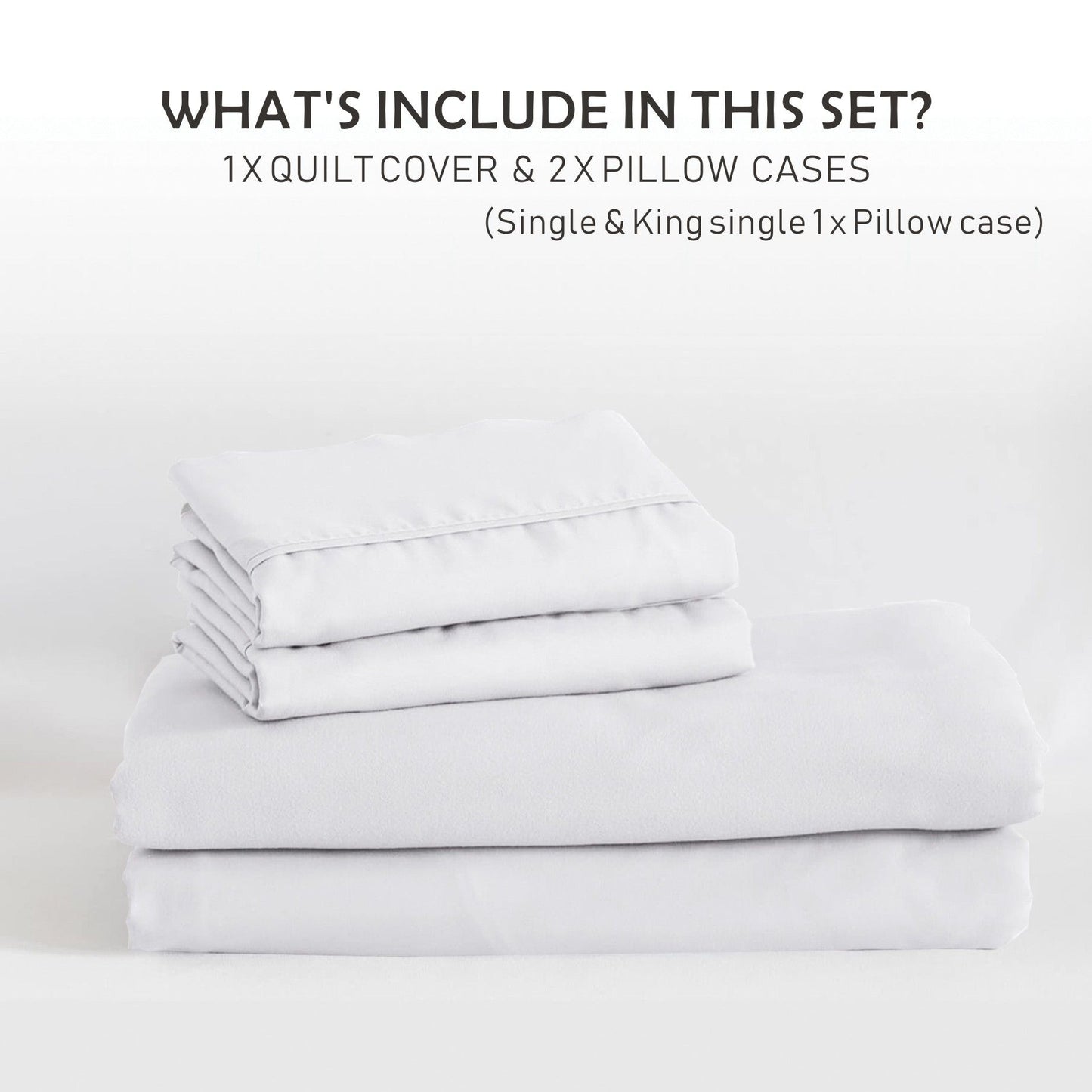3 Piece Hotel Soft Microfiber Quilt Cover Set-2000TC Duvet/Donna Cover Set & Pillowcases -1 Quilt Cover Zipper Closure & 1 x Pillowcases-Breathable Bedding - Wrinkle, Fade, Stain Resistant(White,Queen)