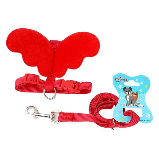 Petubei Dog Harness Leash Nylon Angel Wings Blue S V1328-5059194553040