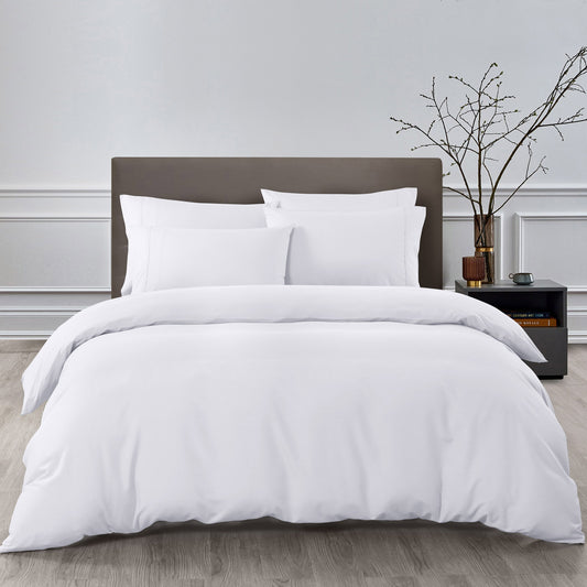 Royal Comfort 2000TC 6 Piece Bamboo Sheet & Quilt Cover Set Cooling Breathable - Queen - White V160-10001263