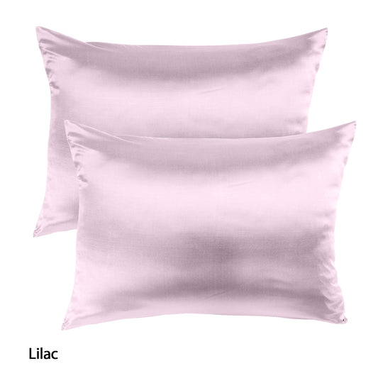 Royal Comfort Mulberry Soft Silk Hypoallergenic Pillowcase Twin Pack 51 x 76cm - Lilac V160-10002251