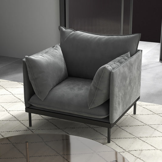 Casa Decor Camilla Luxury Upholstered 1 Seater Sofa Armchair Light Grey V160-10003625