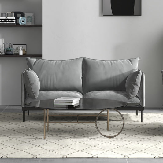 Casa Decor Camilla Luxury Upholstered Fabric 2 Seater Sofa Light Grey V160-10003626