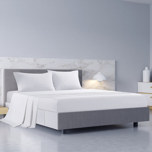 Royal Comfort 1000TC Hotel Grade Bamboo Cotton Sheets Pillowcases Set Ultrasoft - Queen - White V160-204906