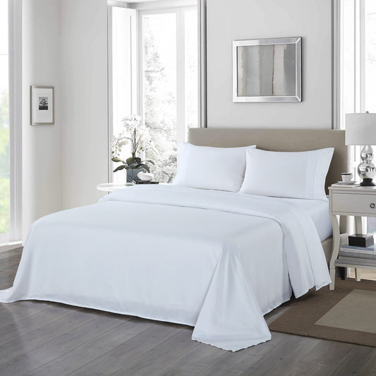 Royal Comfort 1200 Thread Count Sheet Set 4 Piece Ultra Soft Satin Weave Finish - Double - White V160-205601