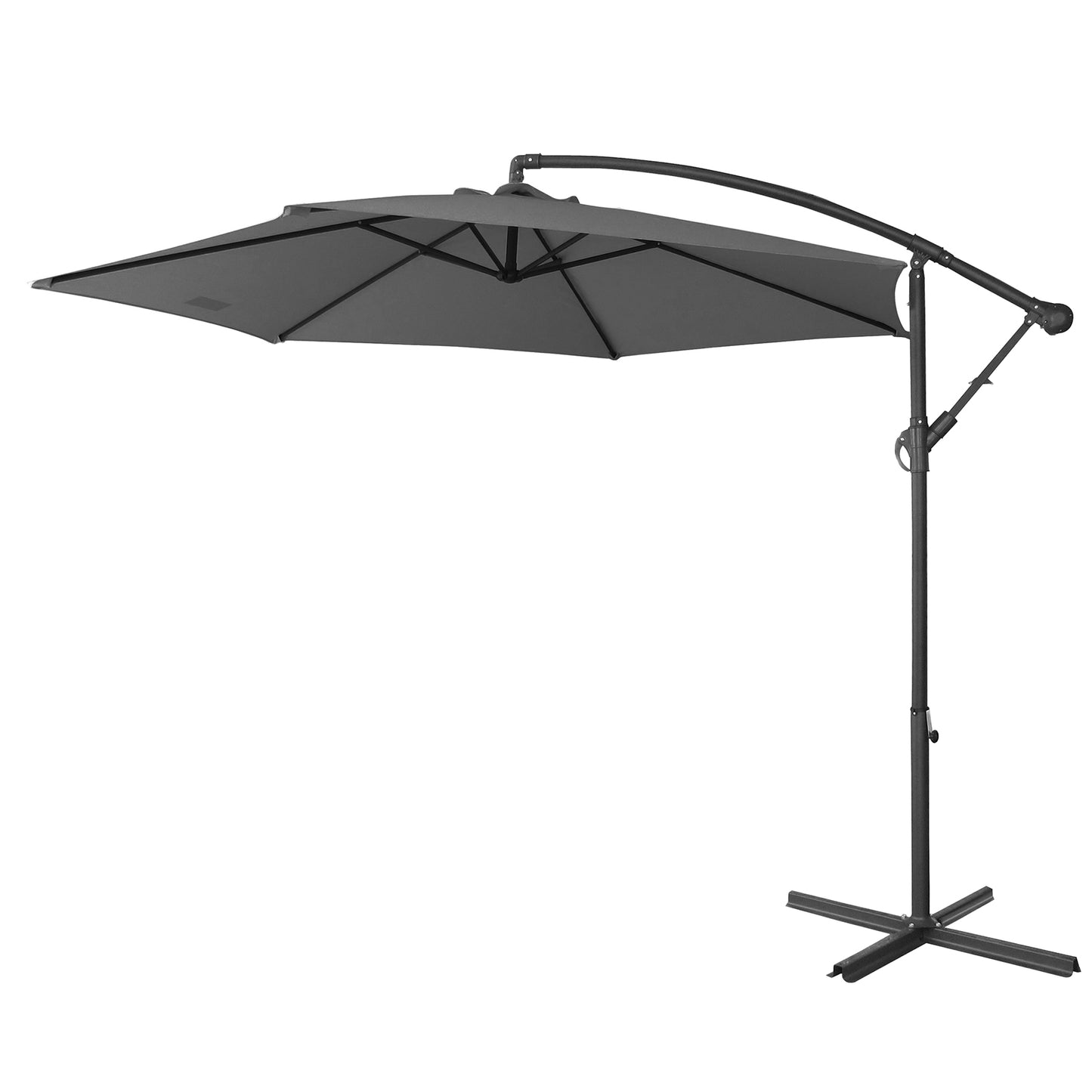 Milano 3M Outdoor Umbrella Cantilever With Protective Cover Patio Garden Shade - Charcoal V160-401036