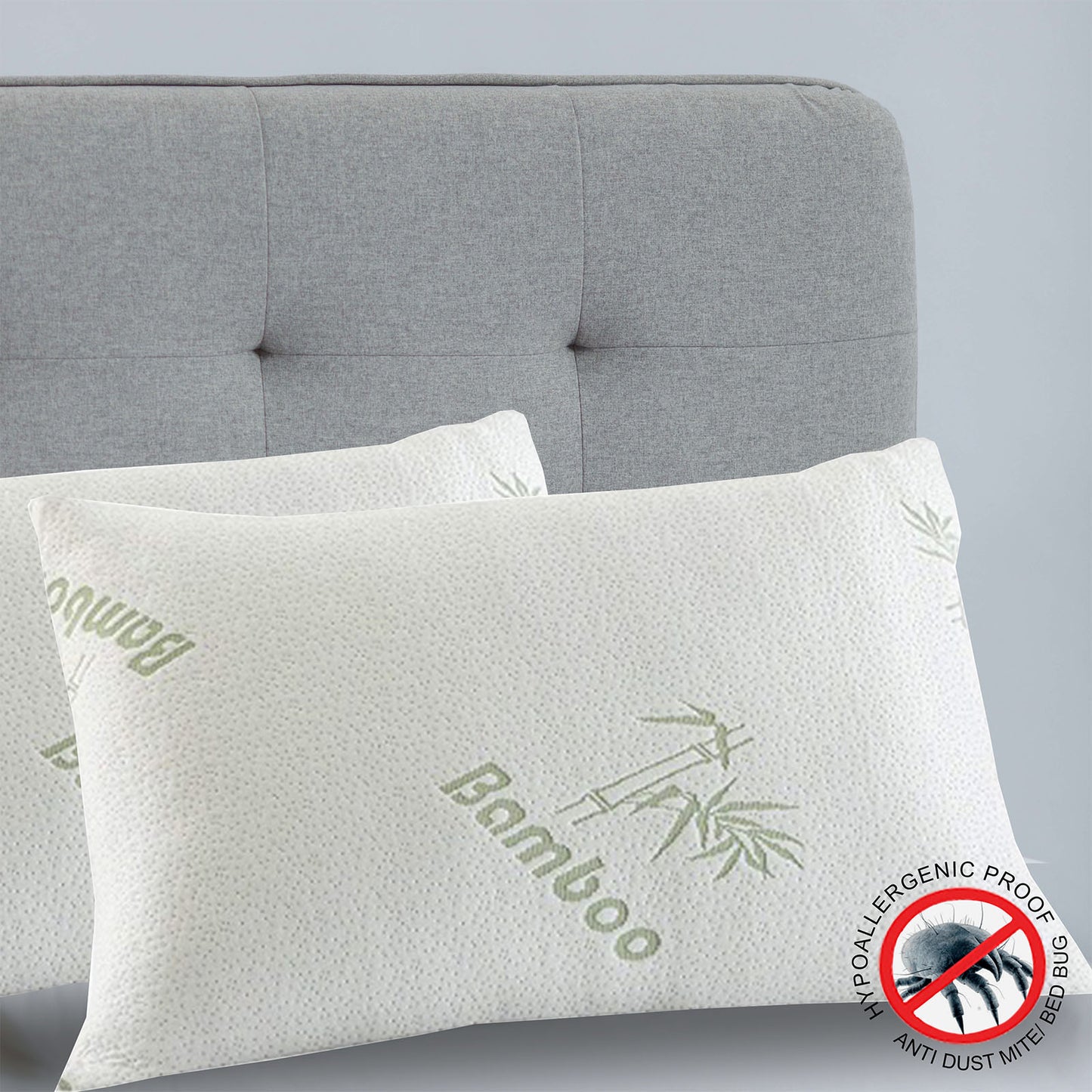Royal Comfort Luxury Bamboo Covered Memory Foam Pillow Twin Pack Hypoallergenic V160-501760