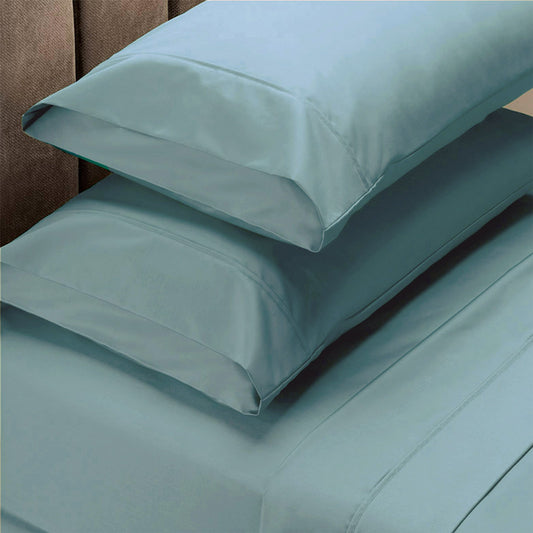 Renee Taylor 1500 Thread Count Pure Soft Cotton Blend Flat & Fitted Sheet Set Mist King V160-501825