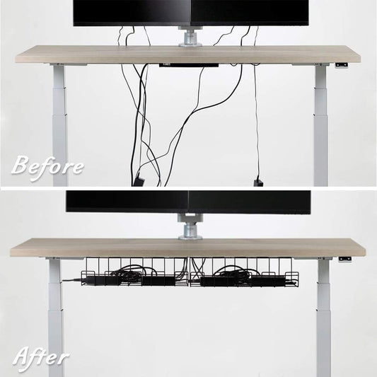 2 Pack Under Desk Cable Management Tray, Black V178-34363