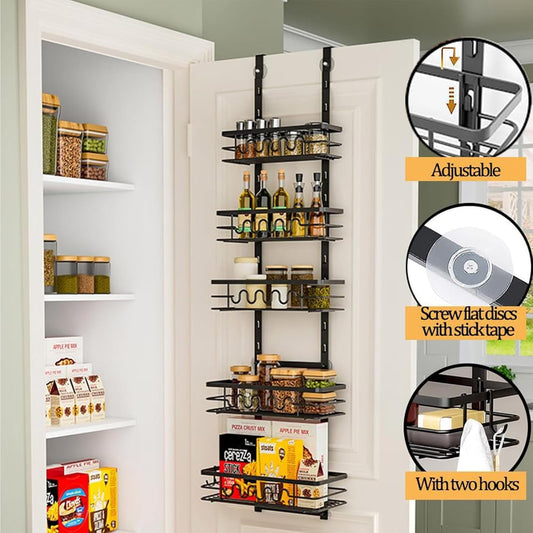 4 Tier Adjustable Baskets Over Door Pantry Organiser for Home Kitchen V178-36126