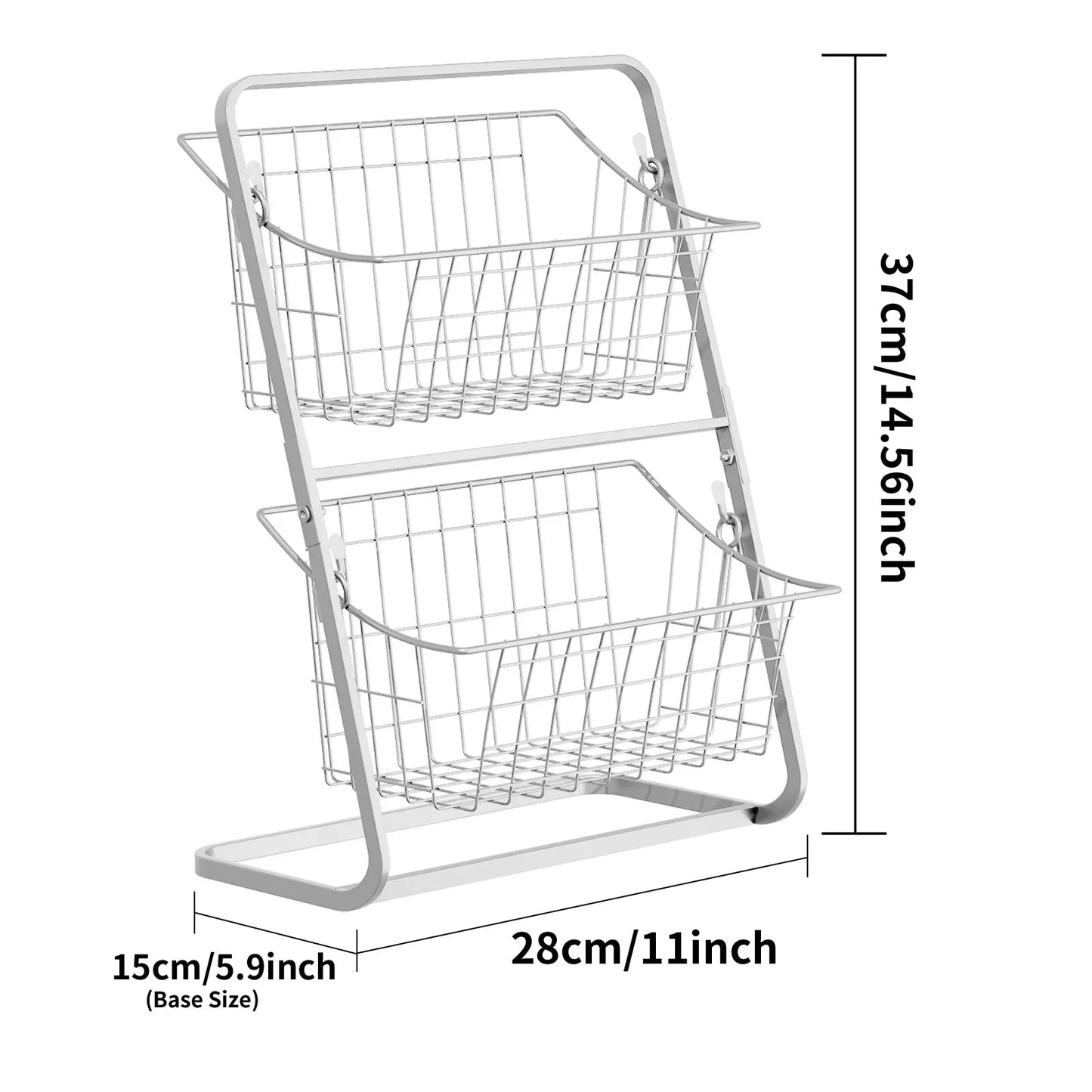 Fruit Vegetable Kitchen Storage Rack White V178-62253