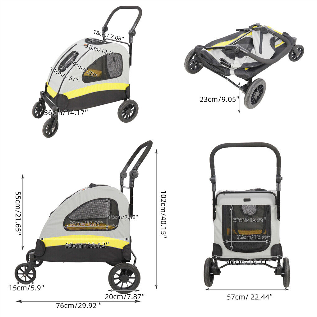 Dog Stroller Foldable Pet Travel Cart M Size V178-66840