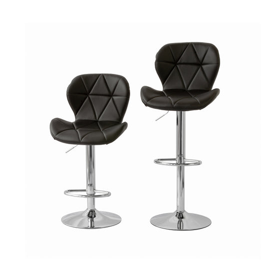 2 Comfortable Bar Stools (Black) w/ Adjustable Height, 90-112cm V196-BS520B