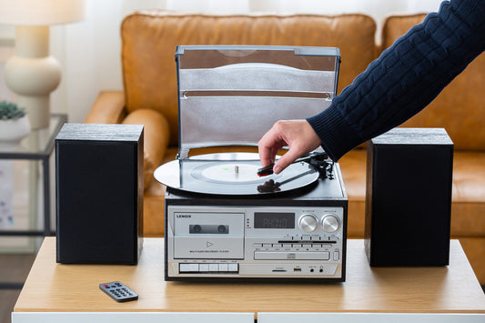 Audio Home Entertainment System (Black) Turntable, CDs, Vinyl, Wireless Streaming & More V196-CD114BL