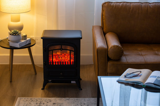 Electric Fireplace Heater w/ Real Flame Effect & 2 Heat Settings V196-LF180