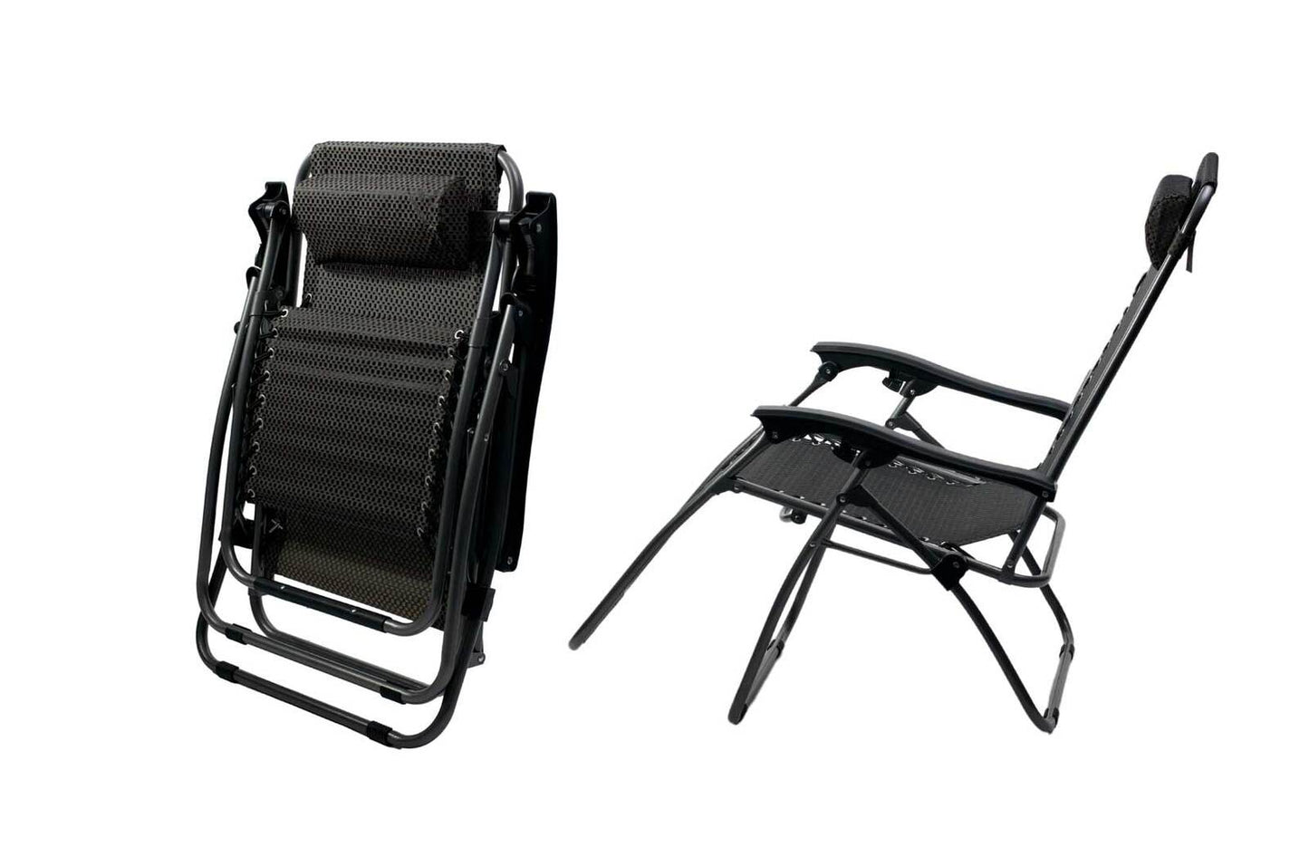 2 Pcs Zero Gravity Folding Reclining Chair (Black) V196-OF430
