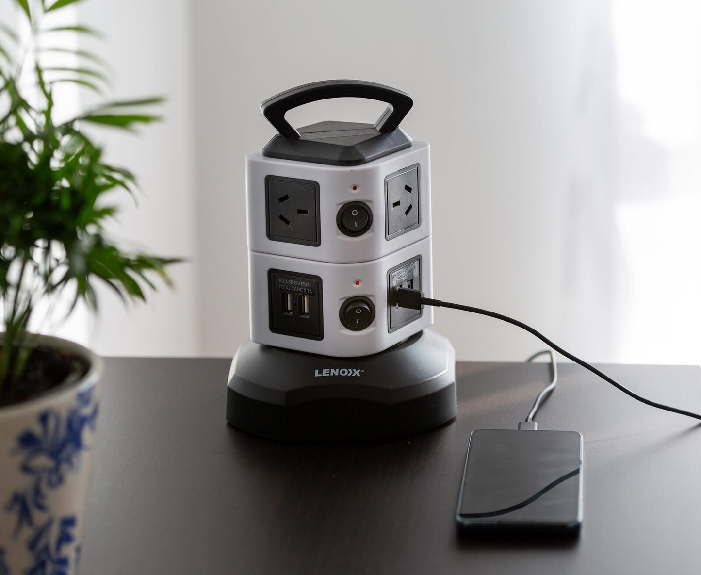 Tower Power Board with 6 Outlets + 2X USB A & 2X USB C V196-PT610