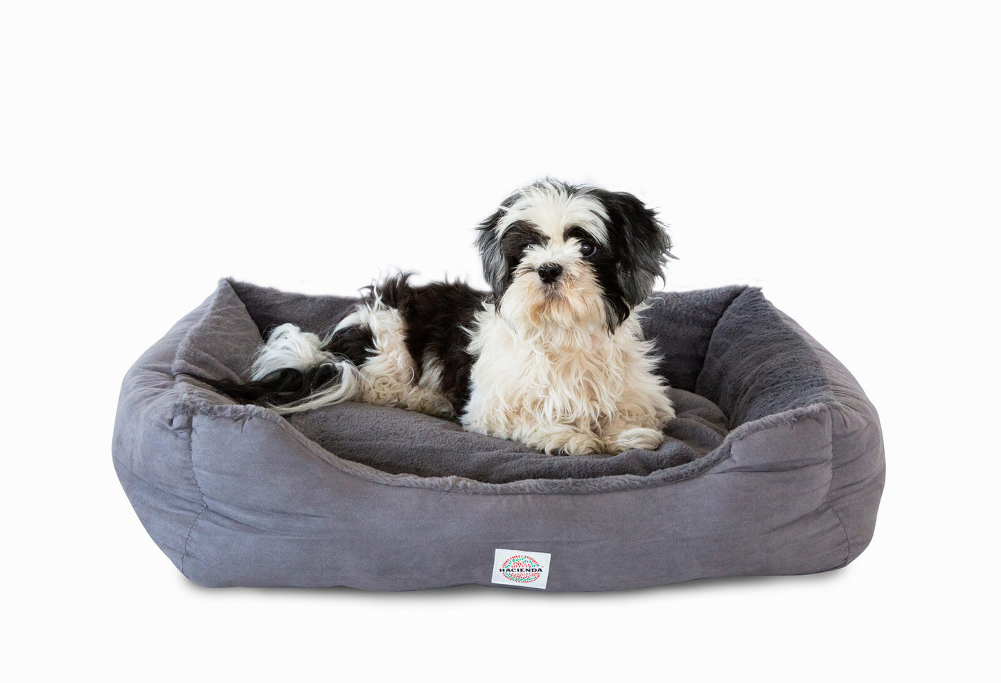 Easy to Clean Electric Heated Rabbit Faux Fur Covering Pet Bed - Medium V196-PWB802