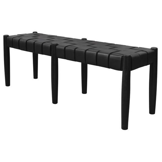 Elliot Leather Bench (Black) V199-BE12535WLHBW