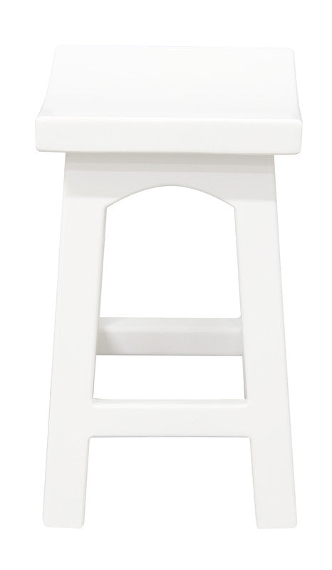 Tokyo Solid Mahogan Timber Footstool (White) V199-BR048WDWH
