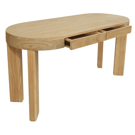 Brentwood 2 Drawer Oval Desk (Natural) V199-DK002BWNIW