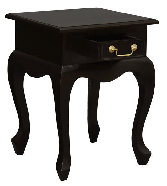 Queen Anne 1 Drawer Lamp Table (Chocolate) V199-LT001QAC