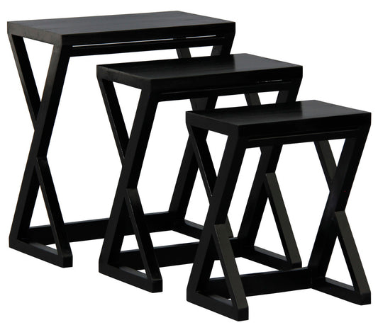 Manhattan Nest of Tables - Set of 3 (Black) V199-NT300ZB