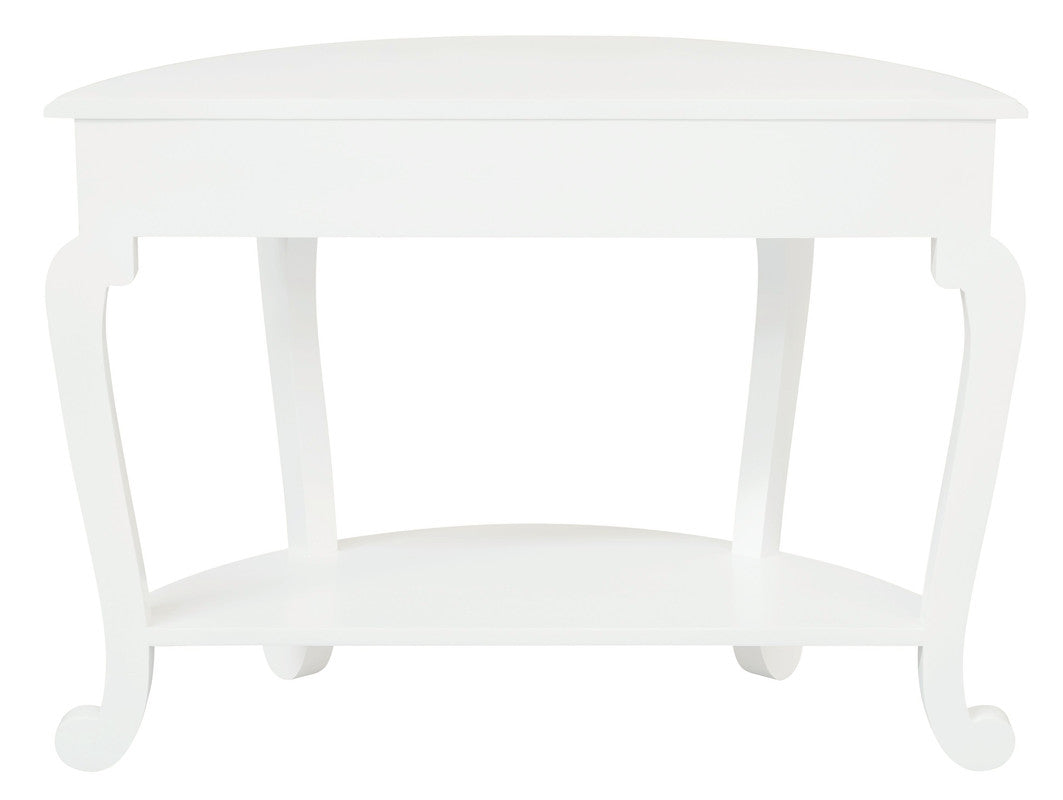 Emilie Cabriole Leg 1 Drawer Half Round Entry Table - White V199-ST001HRCLWH