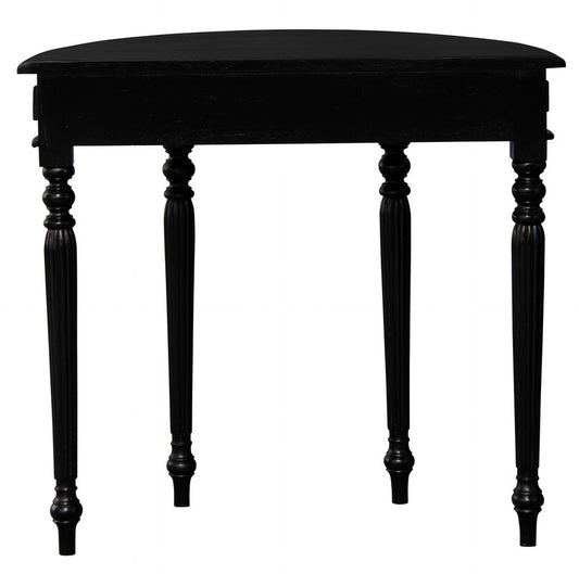 Huntley Turn Leg Half Round Sofa Table (Black) V199-T28B