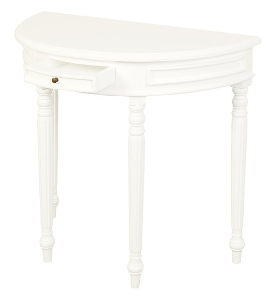 Turn Leg Half Round Sofa Table (White) V199-T28WH