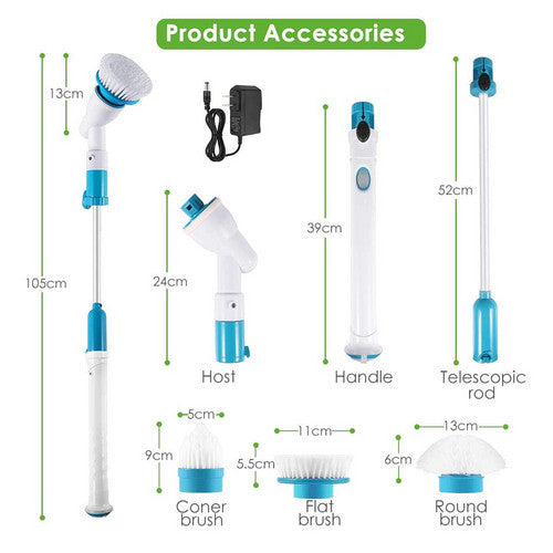 10PCS Rechargeable Spin Scrubber Electric Turbo Scrub Cleaning Brush Cordless Kit V201-FAZ0120DB8AUX10